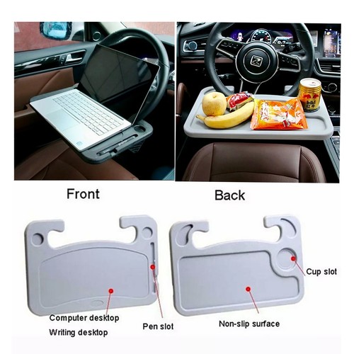 Universal Steering Wheel Tray, Car Desk Or table for Eating, Laptop - Gray - Picture 3 of 6