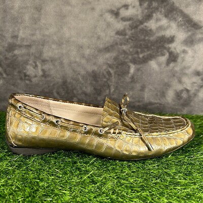 Sperry Top Sider Loafer Womens M Gold Shoes Leather Croc