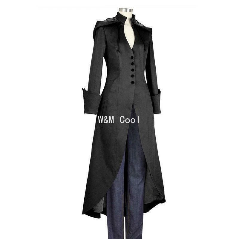 Women Punk Steampunk Military Coat Jacket Long Gothic Uniform Cool Clothes - Image 3 of 4