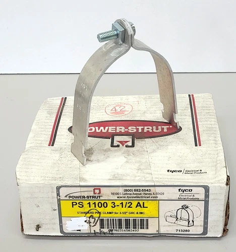 TYCO Power-Strut Aluminum 3-1/2" Standard Pipe Clamp ~ For GRC & IMC ~ PS1100