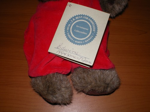 Vintage 1994 BOYDS BEAR J.B. Bean EDWINA Christmas Stuffed PLUSH Moose w/ COA - Picture 3 of 10