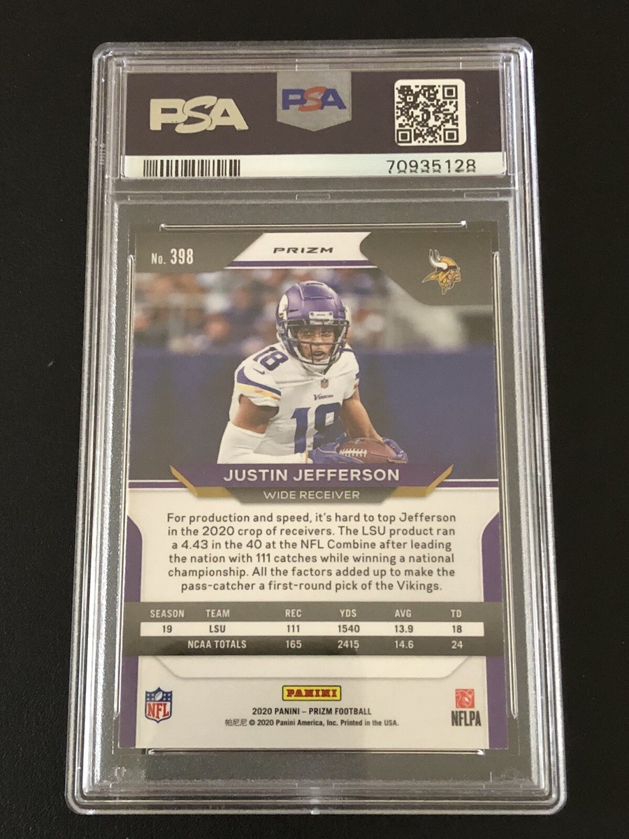2020 Panini Prizm Justin Jefferson Red White & Blue Prizm RC PSA
