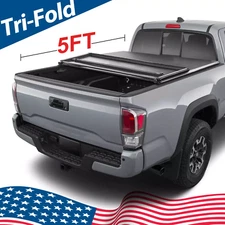 5 ft Bed Tonneau Cover Soft Tri-fold for 16 - 23 Toyota Tacoma Truck Waterproof