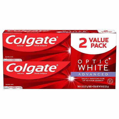 Colgate Optic White Advanced Whitening Toothpaste with Sparkling White 4.5 Ounce