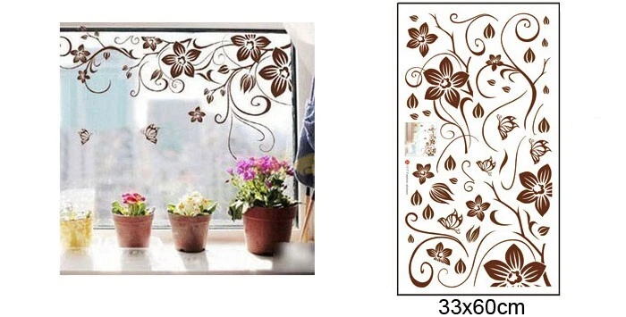 Blumen Wandsticker Natur Schmetterling Wandtattoo WandAufkleber Sticker Folie - Bild 3 von 3
