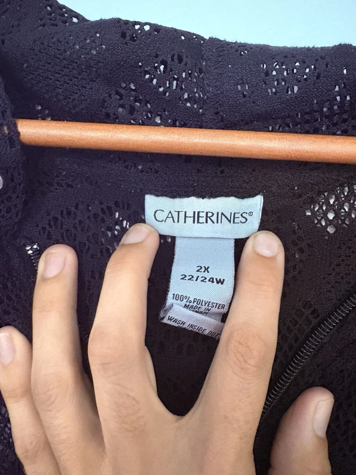 Купальник пляжный Catherine's черный накидка прозрачный 2x 22/24w на молнии с капюшоном женский - Изображение 3 из 4