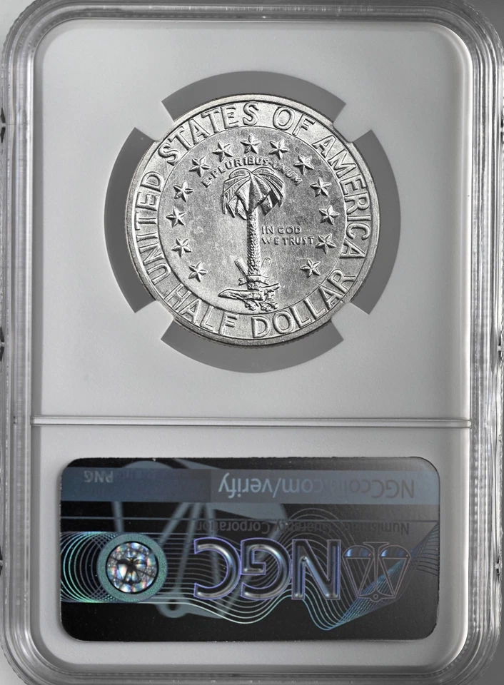 1936-D 50C COLUMBIA SILVER HALF DOLLAR NGC UNC DETAILS "CLEANED" #8405243-022 - Image 4 of 4