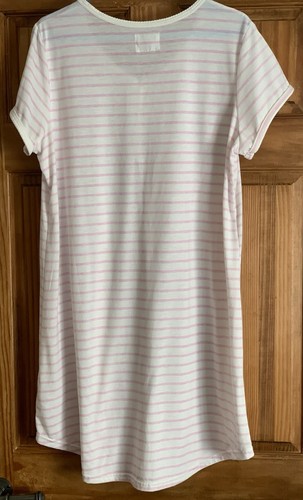 Matalan -Time To Dream Pink/White Striped Nightshirt -Size L - Picture 2 of 4