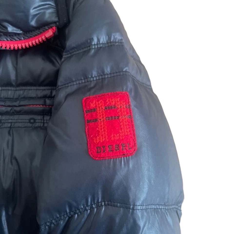 DIESEL Riders Thick Down Jacket Navy Hooded Near Mint Size-M - Image 4 of 4