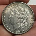 AU 1897-P Morgan Silver Dollar (all original), Almost UNCIRCULATED