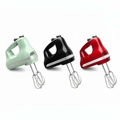 KitchenAid 3-Speed Hand Mixer, Empire Red, Pistachio, Black, KHM312