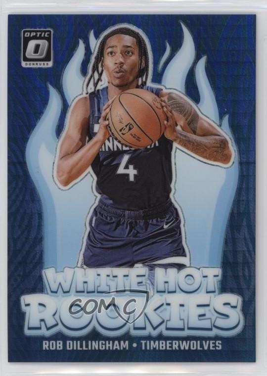2024 Donruss Optic White Hot Rookies Blue Hyper Prizm /175 Rob Dillingham #8 RC
