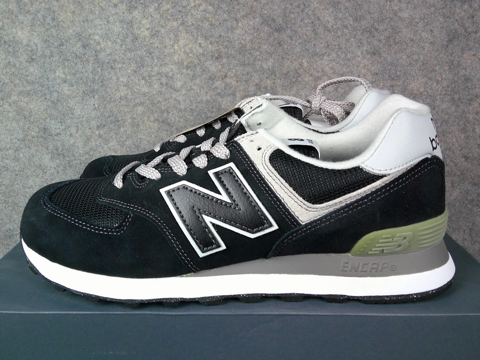 Size 8 D - New Balance 574 Core Pack Black Grey Men's Mesh New in Box