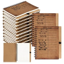 25 Pcs Christmas Book Lovers Gifts Bulk Spiral Library Due Date Notebook Libr...