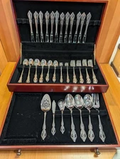 92pc. Oneida RAPHAEL Stainless USA Flatware 12 Place Settings & Serving Set EUC