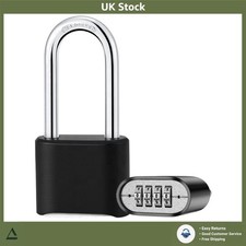 Robust Weatherproof Heavy Duty 4 Digit Combination Padlock Long Shackle 1 Pack