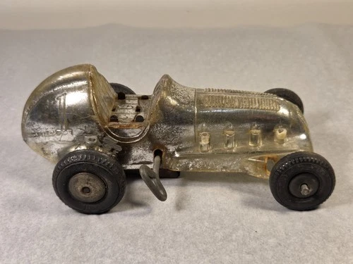Rare Vintage Marx Wind-up Race Car "Silver Streak Racer" Made in USA - Works