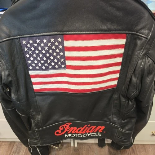 Vintage Indian Motocycle USA Leather Jacket Motorcycle Choppers 80s 90s Sz42 image 5