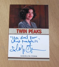 2025 Rittenhouse Twin Peaks Log Lady Sherilyn Fenn autograph auto "TROUBLE"