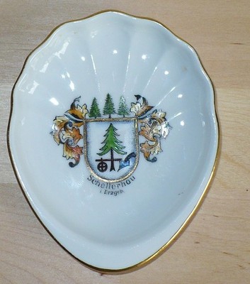 Porzellanteller/Wappenteller, August Frank Kahla, Wappen Schellerhau i. Erzgeb.