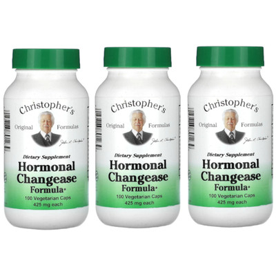 Christopher's Original Formulas Hormonal Changease 100 vcaps Each (Pack of 3)