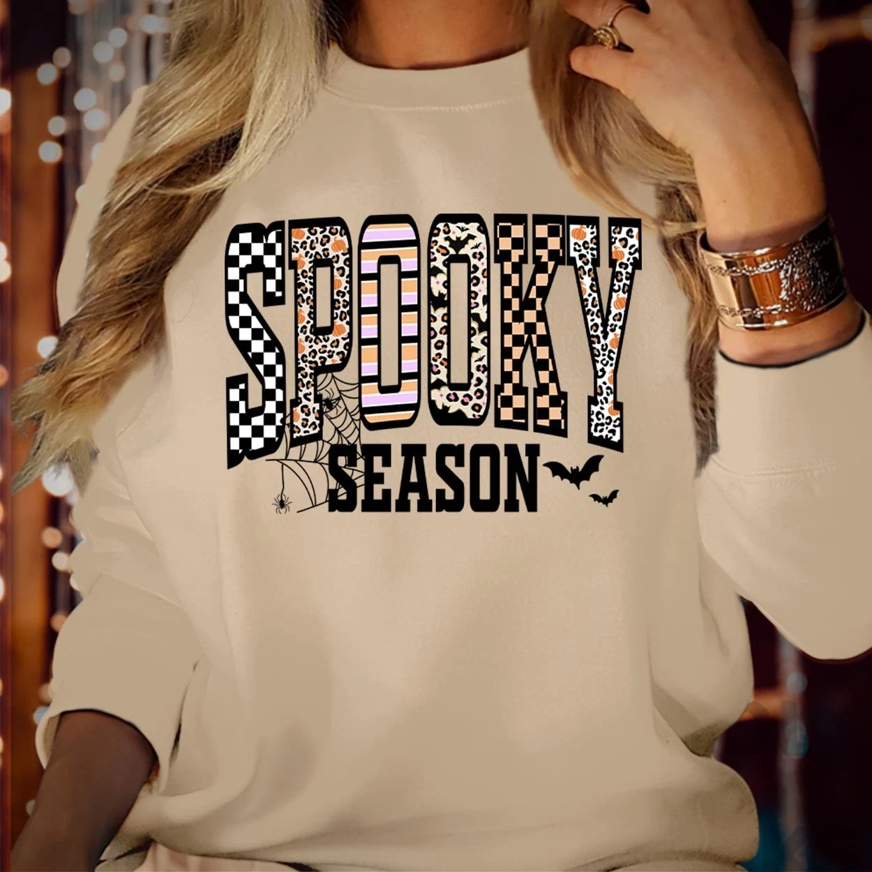 Spooky Season Halloween Sweatshirt Retro Fall Jumper