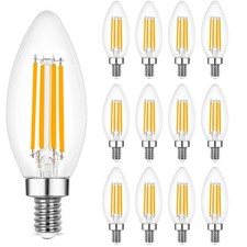 LED Candelabra Light Bulbs, Dimmable E12 LED Bulb 60W Equivalent, 2700K Soft ...