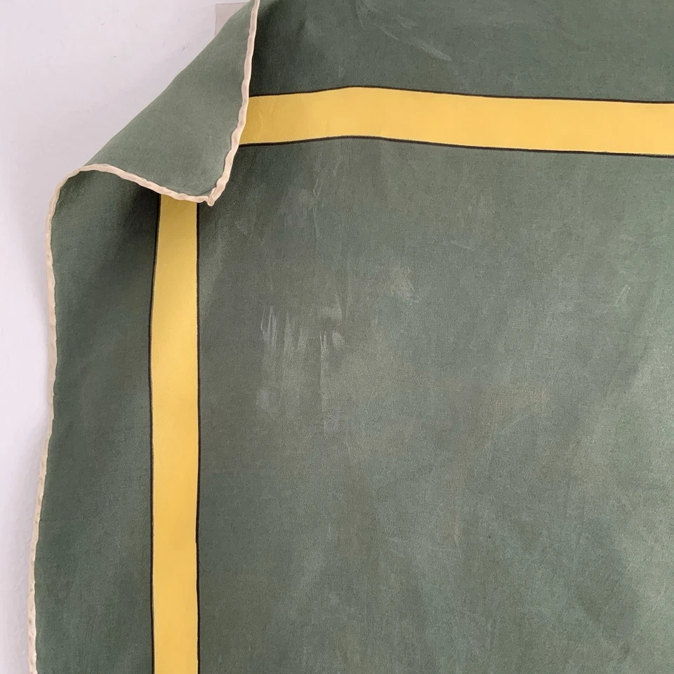 ARTISTIC UNBRANDED green silk women's scarf 31"/29" good con - Image 2 of 4