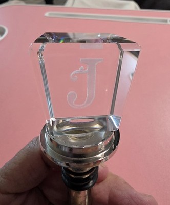 Cypress Home Glass Wine Stopper with Monogram Initial (J) 5.25'' T 1.75 W Heavy