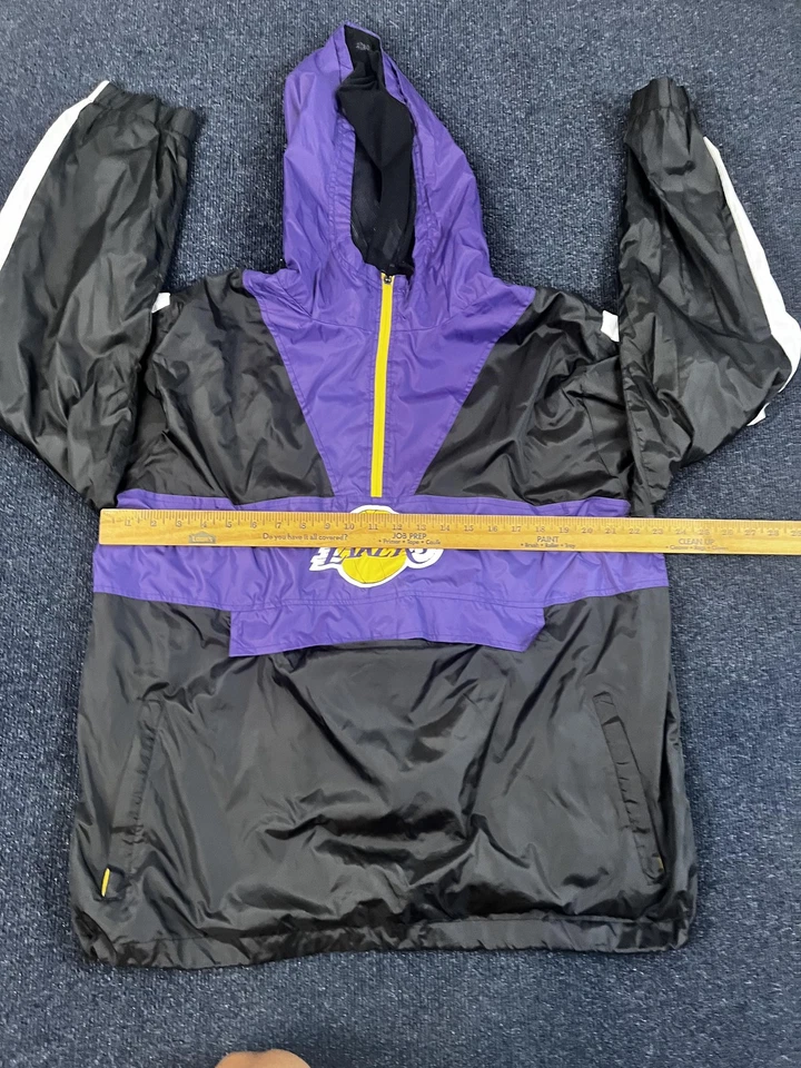 Chaqueta Pullover Rompevientos Los Angeles Lakers NBA Baloncesto Púrpura Negra Foto 2 de 4