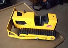Vintage Tonka T-6 Bulldozer Track Dozer ORANGE Pressed Steel 9" Long