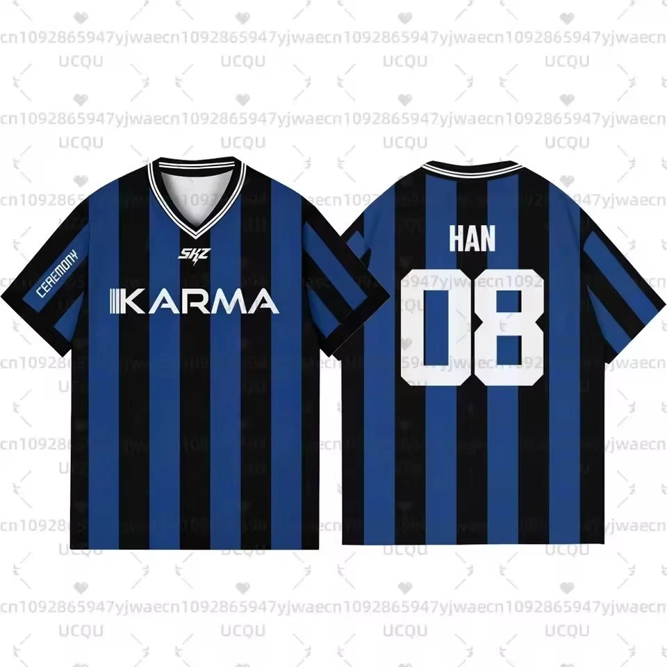 Camiseta deportiva stKPOP STRAY KIDS 'Karma' álbum cuello en V diseño S-4XL Foto 4 de 4