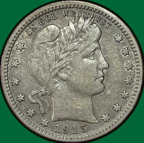 1915-D Barber Quarter Choice Very Fine VF+/XF Coin #35190
