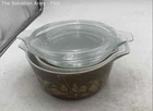 Pyrex Brown Cinderella Round Milk Glass Casserole Dish Set With Lids