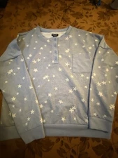 SPLENDID Blue/White STARS Soft Knit COMFY COZY Top Joggers LOUNGE PAJAMA SET S