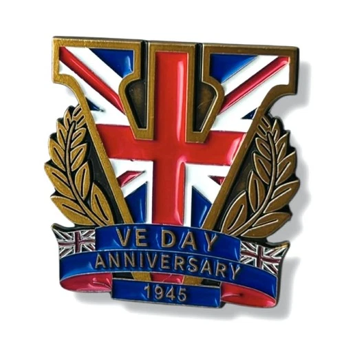 The VE Day Anniversary Pin Badge - WW2 Memorabilia