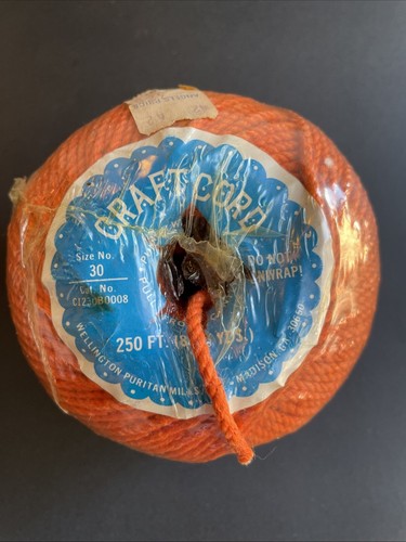 Vintage Lot Macrame Cord Jute Orange Green Craft Cord Hazels Twine Fiber - Picture 2 of 7