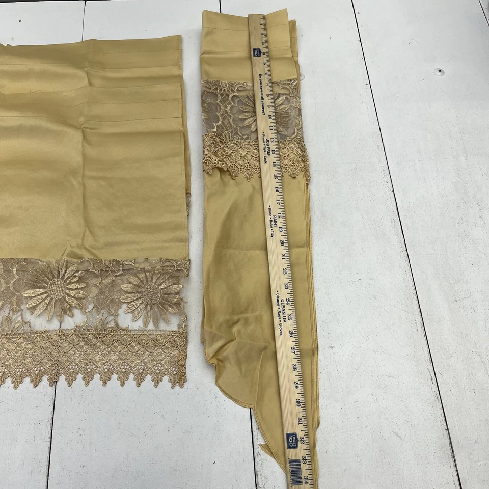 GOHD Beige 3 Piezas Margarita Bordada Cocina Café Cortina Juego NUEVO Foto 3 de 4