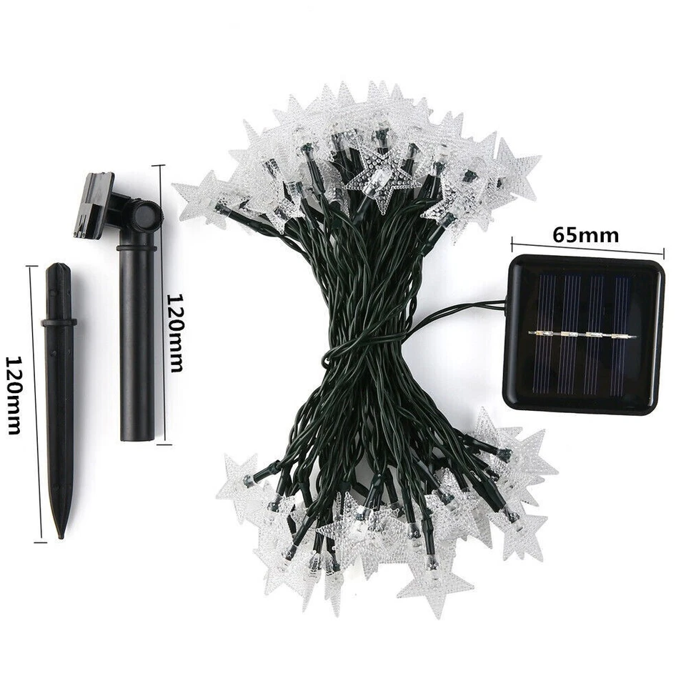 5M-15M LED Solar String Lights Outdoor Star Fairy Light Patio Garden Party Decor - Image 4 of 4