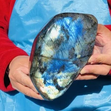 3.47LB Natural Labrador Moonstone Quartz Crystal Free Form Mineral Specimen 2947