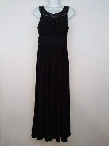 Haani Petite Womens Long Black Dress 