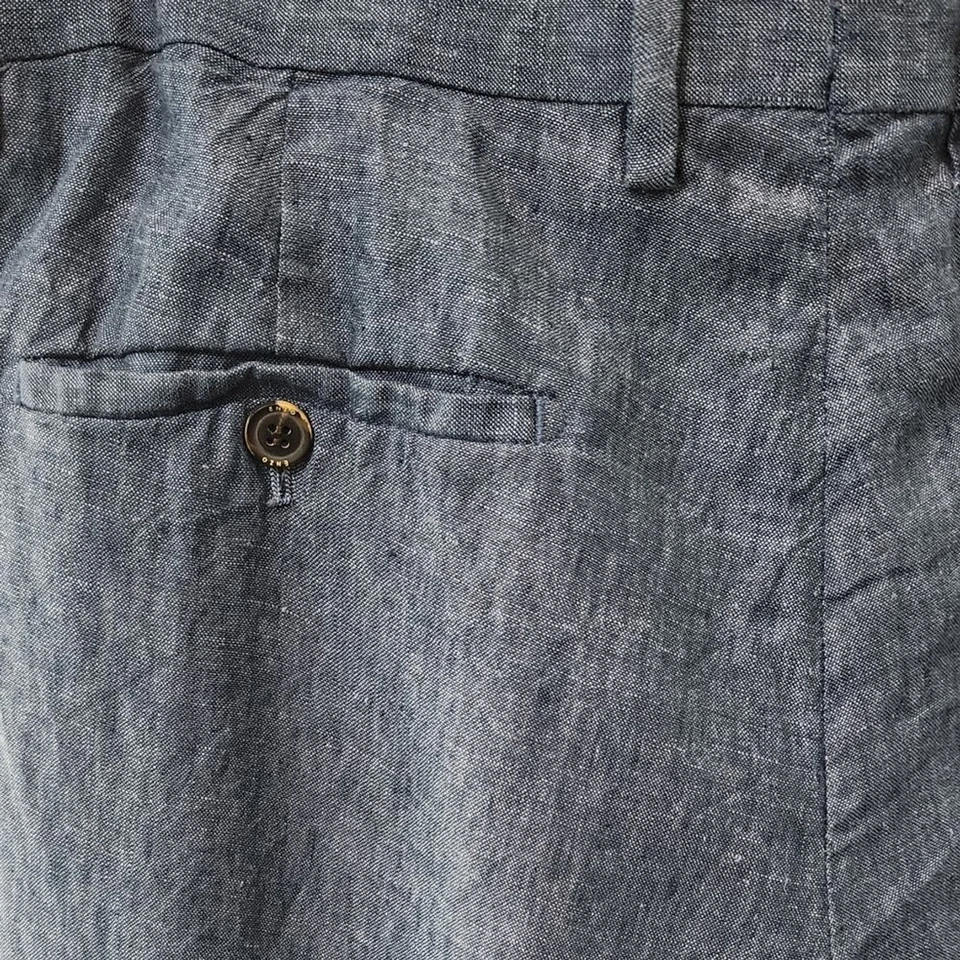 Enzo Tovare Blue Linen Pants Sz 34R - Image 2 of 4