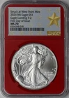 2021 (W) T2 American Silver Eagle NGC MS70 FDOI Red Core Star Label ✪COINGIANTS✪