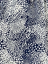 Talbots Medium Top Blue Blouse Abstract Clover Lightweight Rayon Womens Shirt