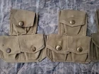 2 Authentic Canvas Military 303 Enfield Three Ammo Webbing Pouch WW2 ? Italian