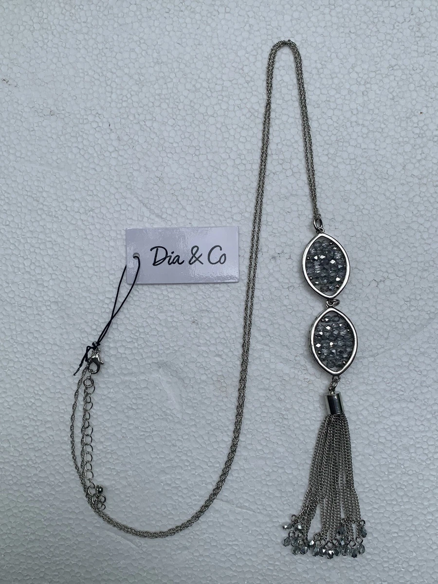 NEW DIA CO Fashion Jewelry Silver Tone Tassle Necklace eBay