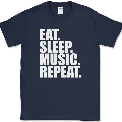 Eat Sleep Music Repeat T-Shirt Funny Sound Musician DJ Band Gift Tee - Picture 6 of 10