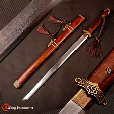 30" Rosewood Katakirihadukuri Sword Chinese Tang Dynasty Dao Damascus Fold Steel