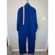 Vintage Wear Guard Lee's Plumbing Blue Work Coverall Overall 46 Talon Zip