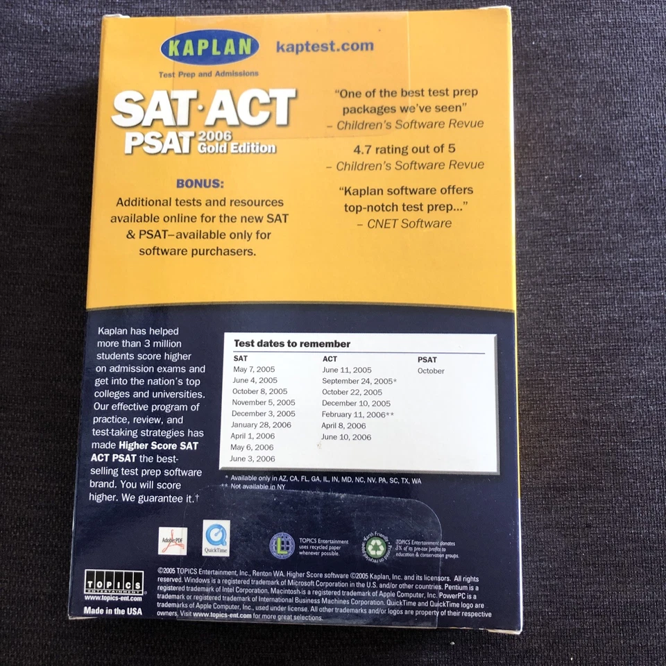Topics Entertainment SAT/ACT/PSAT 2006 Gold for PC, Mac - Image 3 of 4